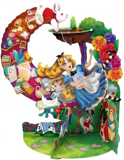 BIGLIETTO AUGURI - 3D Pop-Up Alice nel paese delle meraviglie