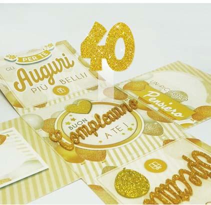 Skatush Explosion Box - Scatola Auguri / Regalo con Coperchio - BUON COMPLEANNO 40 Anni