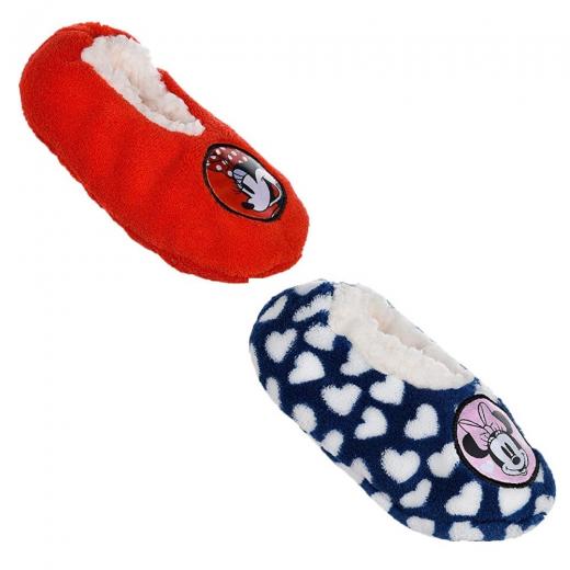 PANTOFOLE CHIUSE ANTISCIVOLO in PELUCHE DISNEY MINNIE