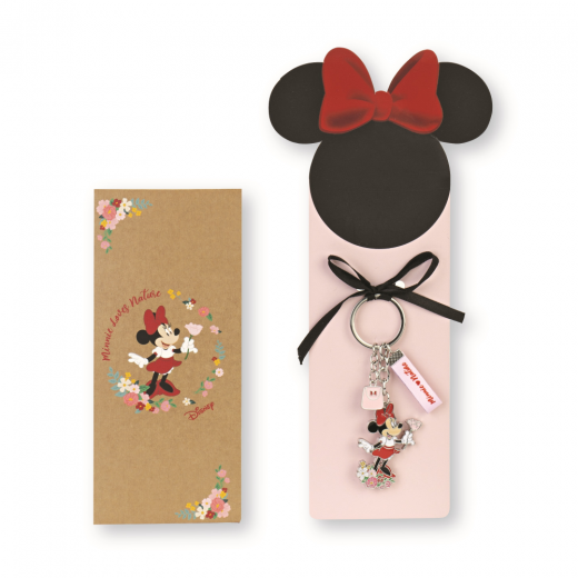 PORTACHIAVE DISNEY MINNIE FLOWERS in METALLO SMALTATO CON BUSTA