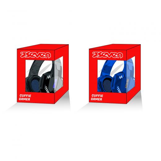 CUFFIE da GAMING SEVEN CON MICROFONO - BLU o NERA