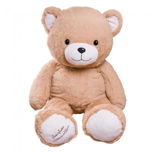 Peluche gigante Orso Beige - 120 cm di altezza - Made in France