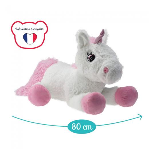 Peluche gigante UNICORNO - 80 cm di altezza - Made in France