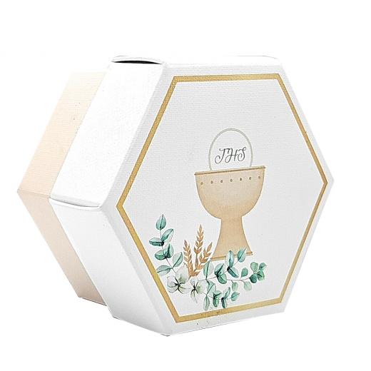 10 Scatole Scatoline Esagonali porta Confetti COMUNIONE