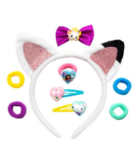 SET CON CERCHIETTO CON ORECCHIE DA GATTO - GABBY'S DOLLHOUSE