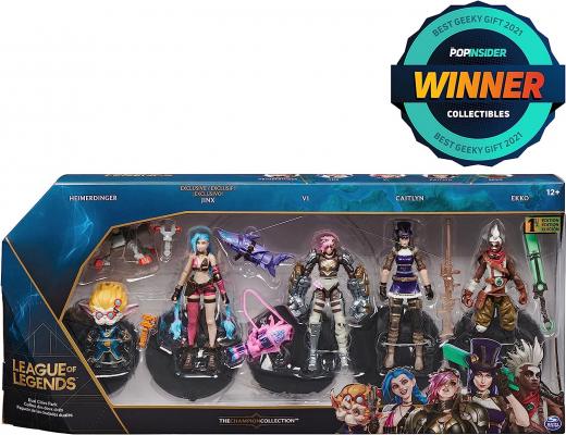 set 5 Figurine League of Legends Dual Cities Pack Exclusive Jinx con Accessori