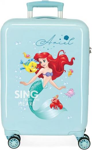 TROLLEY RIGIDO DA VIAGGIO Valigia DISNEY ARIEL La Sirenetta - cm 55x38x20 bagaglio a mano