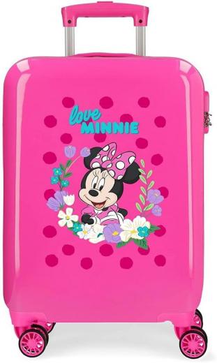 TROLLEY RIGIDO DA VIAGGIO Valigia DISNEY MINNIE Love - cm 55x38x20 bagaglio a mano