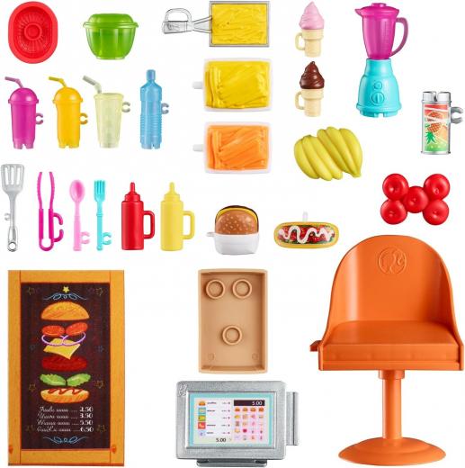 Mattel - Ristorante di Barbie e i Suoi fratelli includono 3 Bambole e piu' di 30 Accessori, Multicolor