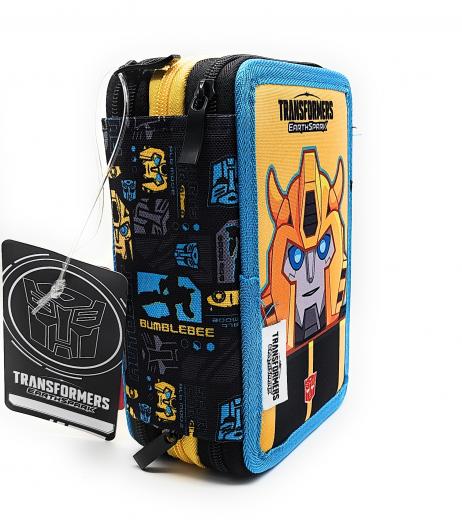 Astuccio Scuola TRANSFORMERS, 3 zip, completo di 44 pezzi