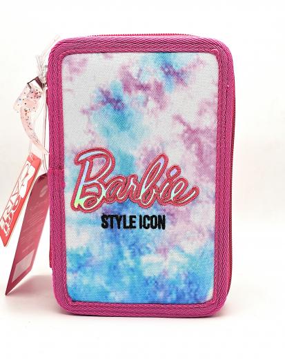 Astuccio Scuola BARBIE, 3 zip, completo di 44 pezzi