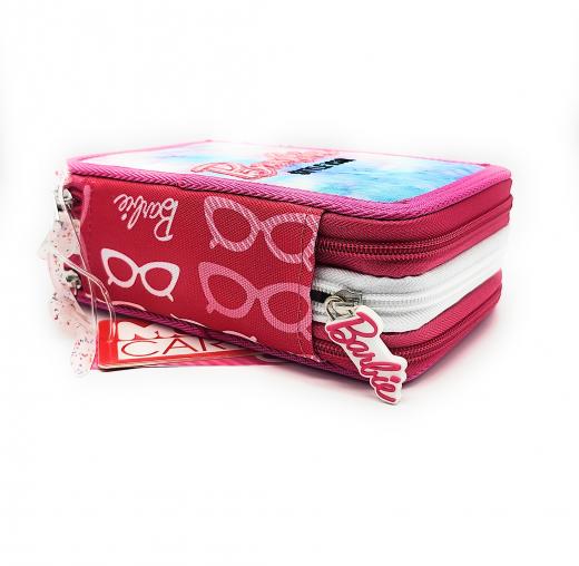 Astuccio Scuola BARBIE, 3 zip, completo di 44 pezzi