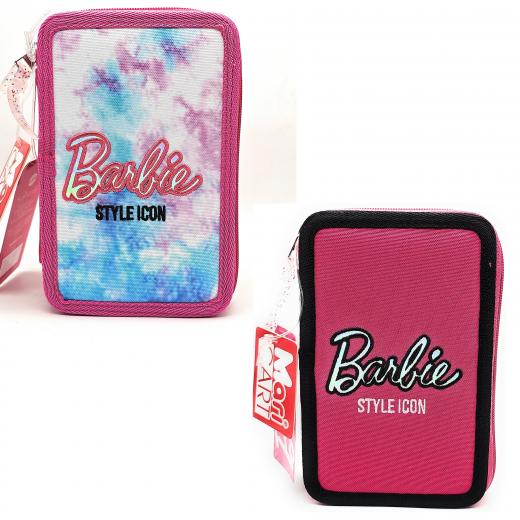 Astuccio Scuola BARBIE, 3 zip, completo di 44 pezzi