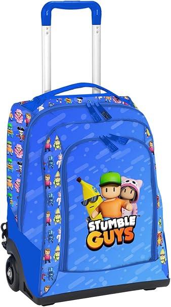 Zaino Trolley Scuola Elementare per Bambini - STUMBLE GUYS e penna cancellabile