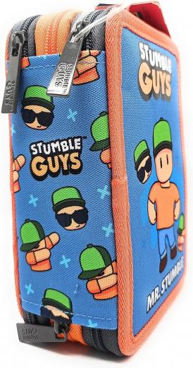 Astuccio a Tre Scomparti - Completo di 44 Pezzi a Tre Zip con Portapenne STUMBLE GUYS .