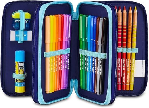Astuccio Scuola 3 Scomparti Con 43 pezzi - DISNEY STITCH - By SEVEN