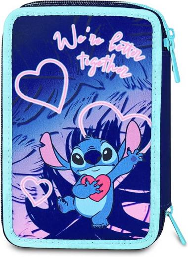 Astuccio Scuola 3 Scomparti Con 43 pezzi - DISNEY STITCH - By SEVEN
