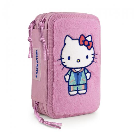 ASTUCCIO SCUOLA 3 ZIP con 45 pezzi - SANRIO - HELLO KITTY