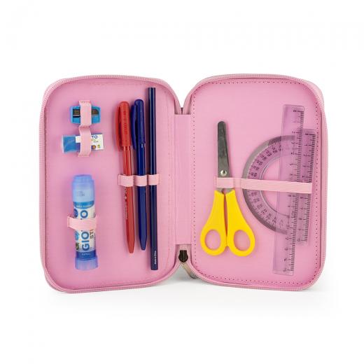 ASTUCCIO SCUOLA 3 ZIP con 45 pezzi - SANRIO - HELLO KITTY