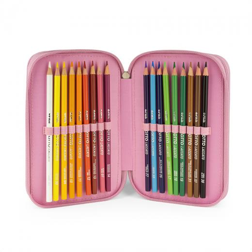 ASTUCCIO SCUOLA 3 ZIP con 45 pezzi - SANRIO - HELLO KITTY