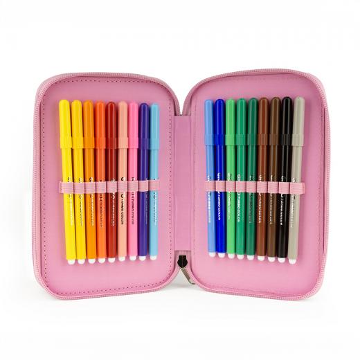 ASTUCCIO SCUOLA 3 ZIP con 45 pezzi - SANRIO - HELLO KITTY