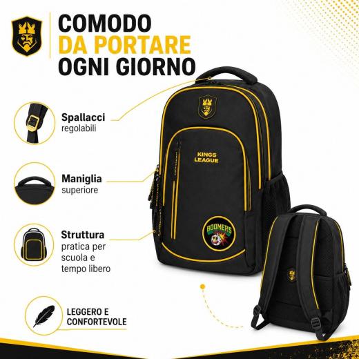 Zaino Kings League Nero con Patch Intercambiabili