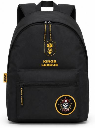 Zaino Kings League Nero con Logo Ufficiale, Tasca Frontale con Zip