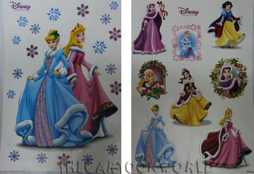 NATALE DISNEY VETROFONIE Adesivi PRINCIPESSE