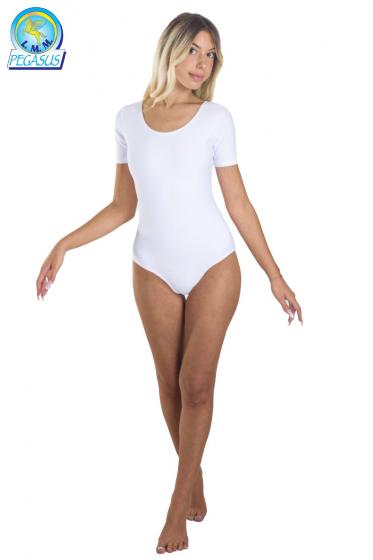 Body Danza In Lycra Mezza Manica Bianco Donna