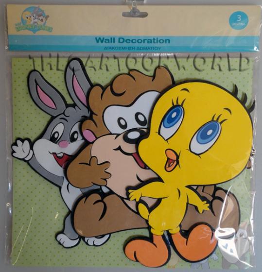Splendido SET Decorazione Murale Disney BABY LOONEY TUNES TITTY BUGS BUNNY e TAZ