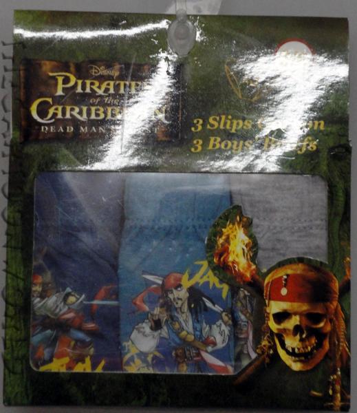 TRIS SLIP Mutandine DISNEY -  PIRATI DEI CARAIBI - 2-3 Anni