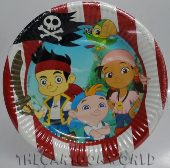 ADDOBBI Compleanno Festa Piatti DISNEY JAKE IL PIRATA - 19,5 cm