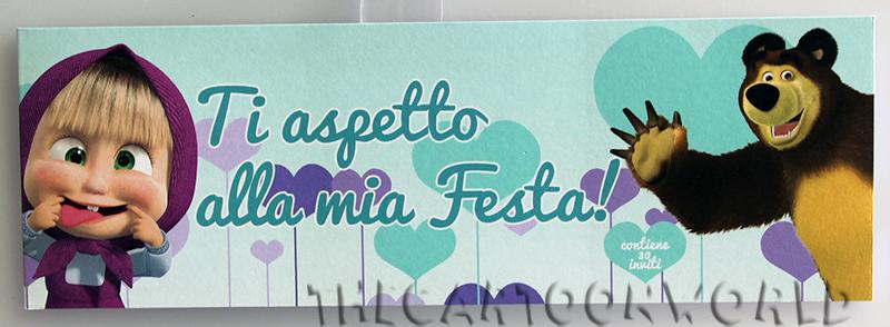 ADDOBBI Compleanno Festa BLOCCHETTO DA 30 Inviti DISNEY MASHA e ORSO a