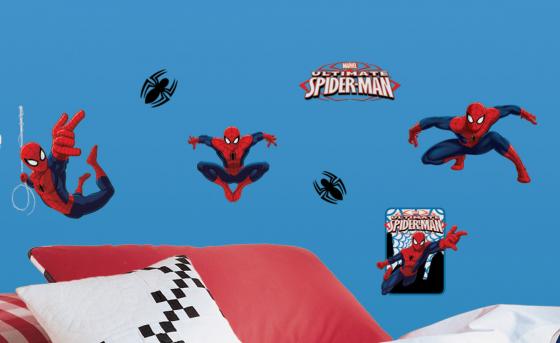 Decorazione Murale ADESIVA in PVC Disney MARVEL SPIDERMAN, 22 elementi