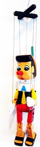 Burattino / Marionetta Scolpita in LEGNO PINOCCHIO 30 CM