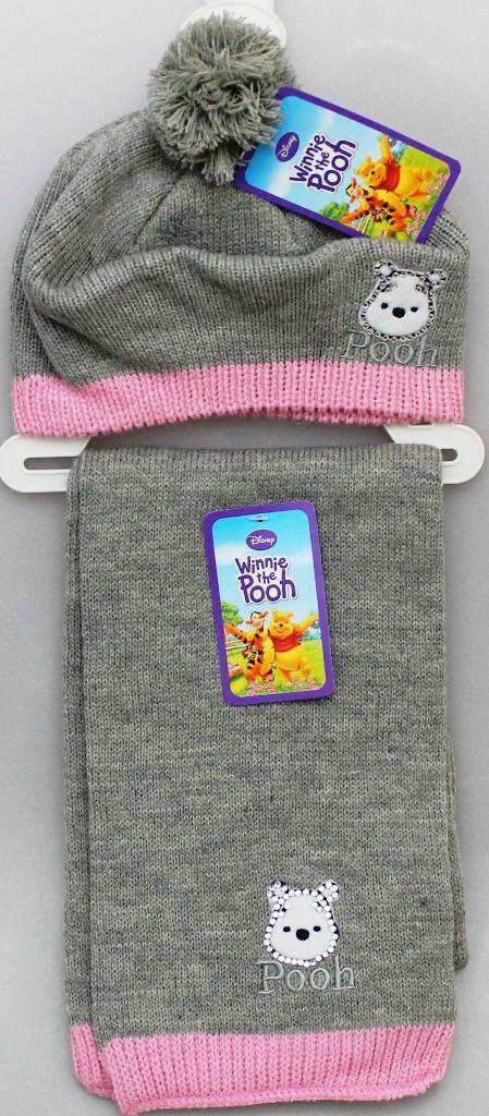 CAPPELLO BASCO con SCIARPA DISNEY WINNIE THE POOH Colore Grigio