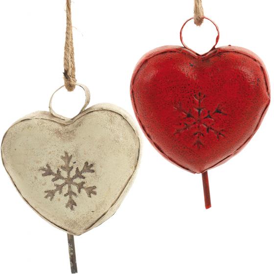Decorazione per di Albero NATALE - in METALLO - CAMPANACCIO CUORE