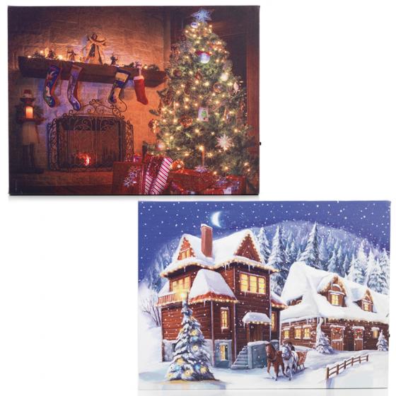 DECORAZIONE NATALIZIA - QUADRO in TELA CON LED E BLUETOOTH