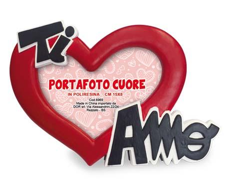 PORTAFOTO CORNICE A CUORE " TI AMO "  IDEA SAN VALENTIVO