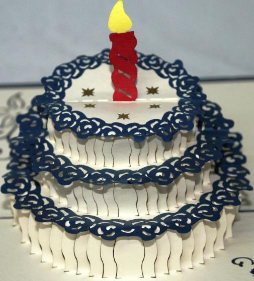 BIGLIETTO AUGURI - ORIGAMI - TORTA