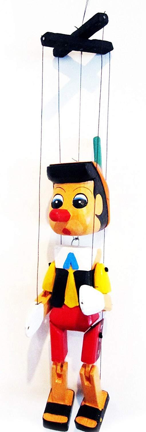 Burattino / Marionetta Scolpita in LEGNO PINOCCHIO 15 CM