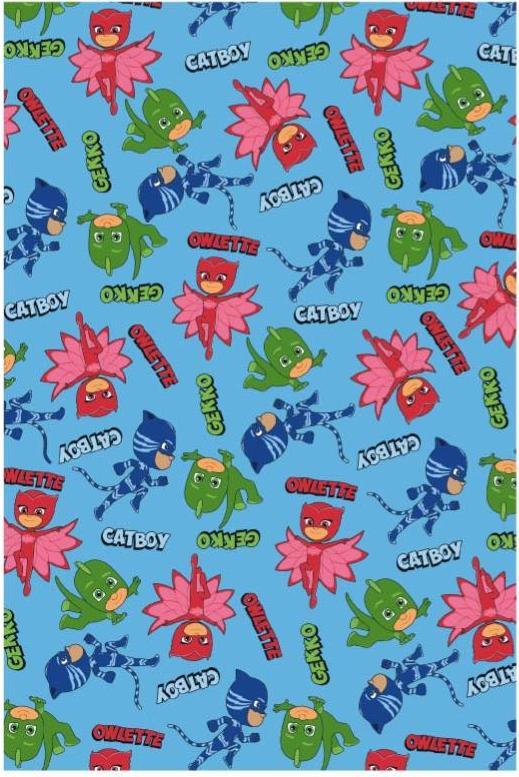 LENZUOLO PLAID COPERTA in FLANELLA PJ MASKS - 120x160 cm - luxury quality