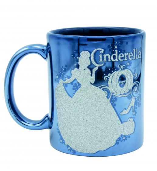 TAZZA GLITTER con Scatola DISNEY - CENERENTOLA e BIANCANEVE