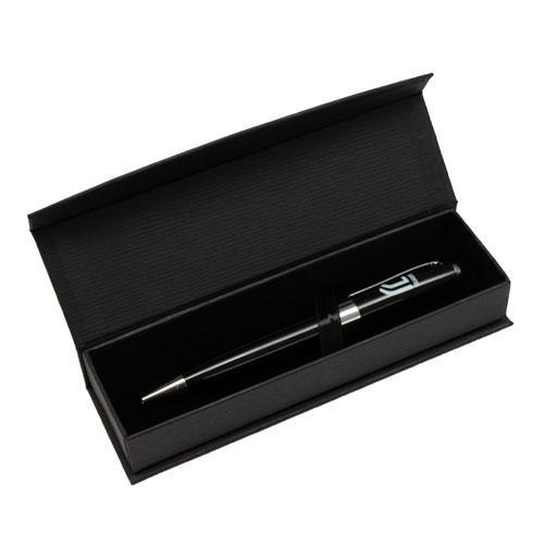 Penna in ottone con fusto laccato nero e logo ufficiale Juventus