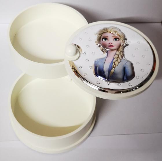 PORTAGIOIE in legno 3D con ARGENTO - DISNEY FROZEN - ELSA