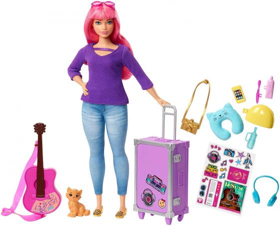 Barbie Daisy Bambola Curvy Chitarra Valigia Apribile Adesivi 9 Accessori FWV26
