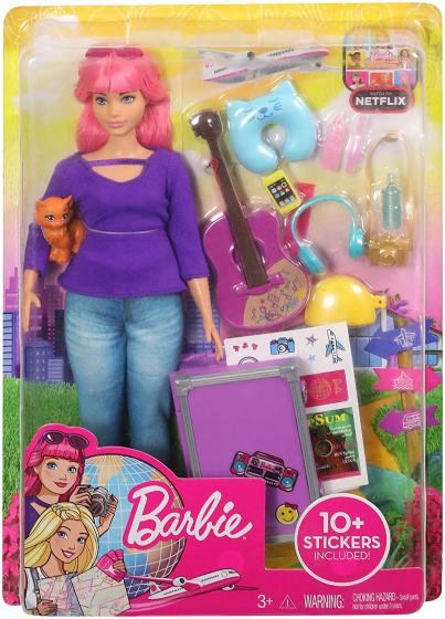 Barbie Daisy Bambola Curvy Chitarra Valigia Apribile Adesivi 9 Accessori FWV26