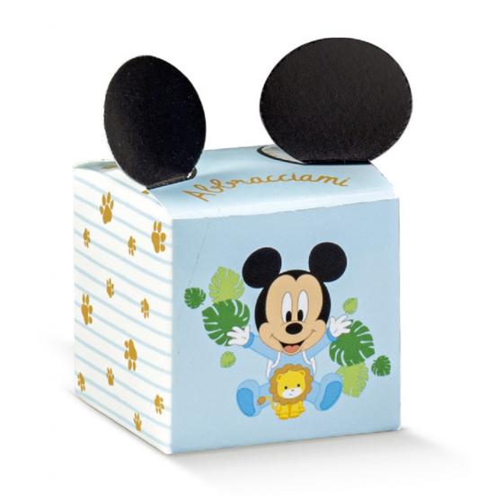10 BOMBONIERE ASTUCCIO Scatolina porta Confetti Cubo DISNEY TOPOLINO BABY