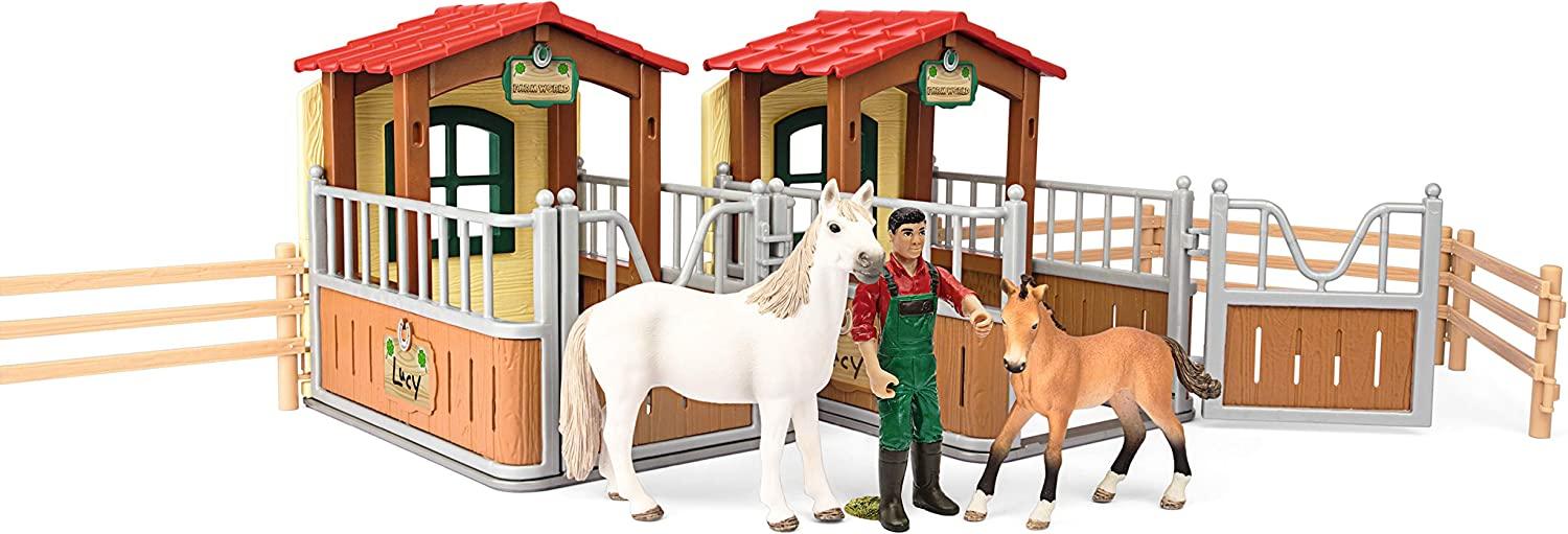 SCHLEICH 72116-fattoria visita in stalla aperta, scuderia, Cavalli