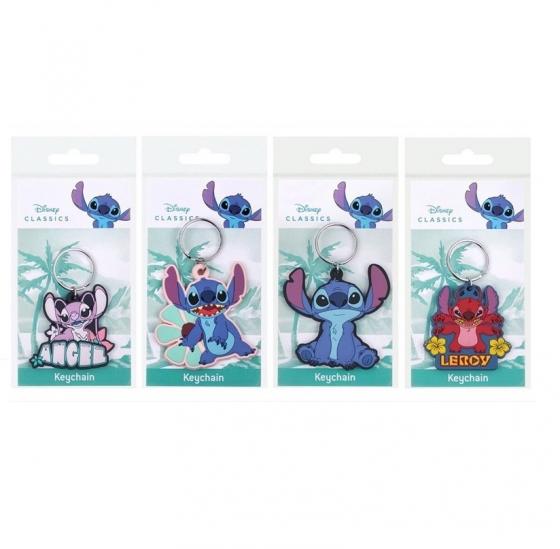 QUATTRO portachiavi in PVC assortiti 2D - DISNEY  Lilo e Stitch